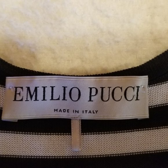 Emilio Pucci Short-sleeved Striped Knit Silk Top - Picture 2 of 5